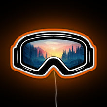 Charger l&#39;image dans la galerie, Ski Goggles Trees in the Sunset Design RGB neon sign orange