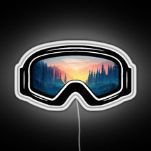Charger l&#39;image dans la galerie, Ski Goggles Trees in the Sunset Design RGB neon sign white 