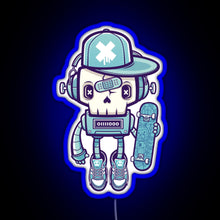 Charger l&#39;image dans la galerie, Skull Bot RGB neon sign blue