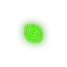 Charger l&#39;image dans la galerie, green skype social network brand logo led neon factory