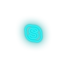 Charger l&#39;image dans la galerie, ice_blue skype social network brand logo led neon factory