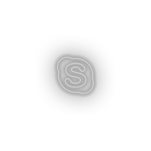 Charger l&#39;image dans la galerie, white skype social network brand logo led neon factory