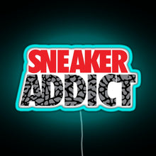 Charger l&#39;image dans la galerie, Sneaker Addict Cement RGB neon sign lightblue 