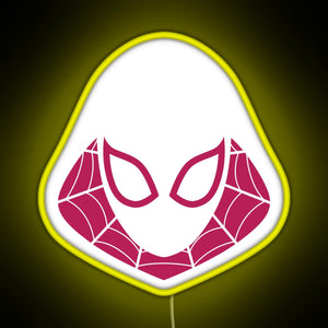 Spider Gwen RGB neon sign yellow