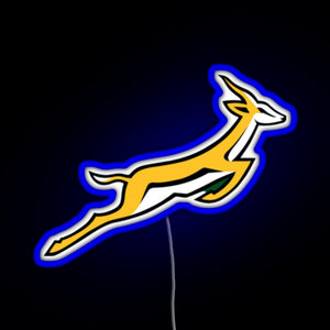 Springbok RGB neon sign blue