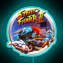 Charger l&#39;image dans la galerie, Street Fighter II RGB neon sign lightblue 