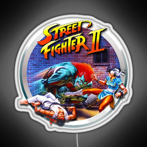 Street Fighter II RGB neon sign white 