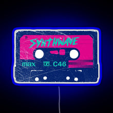 Charger l&#39;image dans la galerie, Synthwave Retrowave Aesthetic Vintage Drive Laser Cassette design RGB neon sign blue