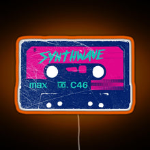 Charger l&#39;image dans la galerie, Synthwave Retrowave Aesthetic Vintage Drive Laser Cassette design RGB neon sign orange