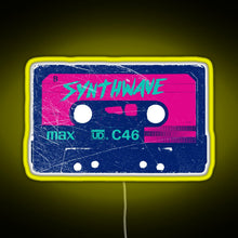 Charger l&#39;image dans la galerie, Synthwave Retrowave Aesthetic Vintage Drive Laser Cassette design RGB neon sign yellow