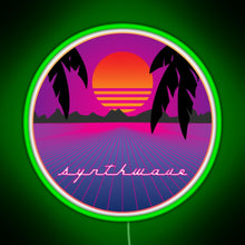 Charger l&#39;image dans la galerie, Synthwave Sunset RGB neon sign green