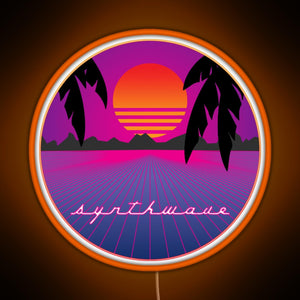 Synthwave Sunset RGB neon sign orange