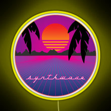Charger l&#39;image dans la galerie, Synthwave Sunset RGB neon sign yellow