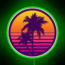 Charger l&#39;image dans la galerie, Synthwave Sunset RGB neon sign green