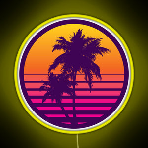 Synthwave Sunset RGB neon sign yellow