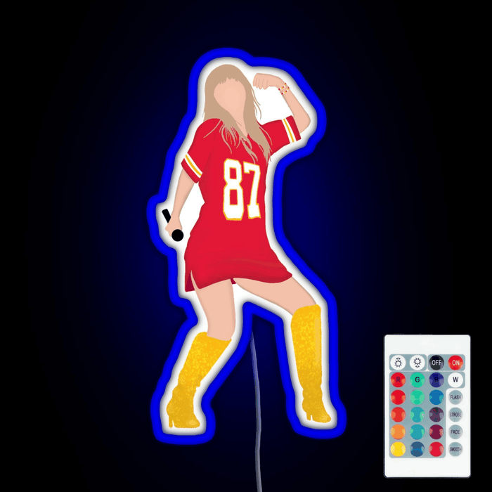 Taylor Swift x Travis Kelce Jersey RGB neon sign remote