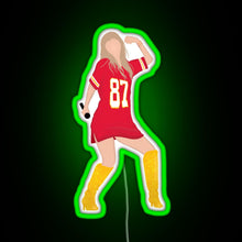 Charger l&#39;image dans la galerie, Taylor Swift x Travis Kelce Jersey RGB neon sign green