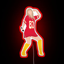 Charger l&#39;image dans la galerie, Taylor Swift x Travis Kelce Jersey RGB neon sign red