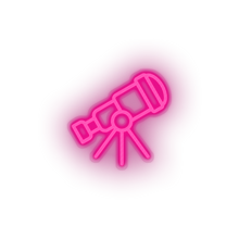 Charger l&#39;image dans la galerie, pink telescope led adventure astronomy observation outer space space telescope view neon factory