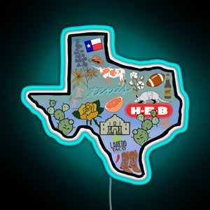 Texas Pride Sticker RGB neon sign lightblue 