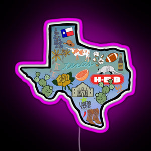 Texas Pride Sticker RGB neon sign  pink