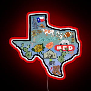 Texas Pride Sticker RGB neon sign red