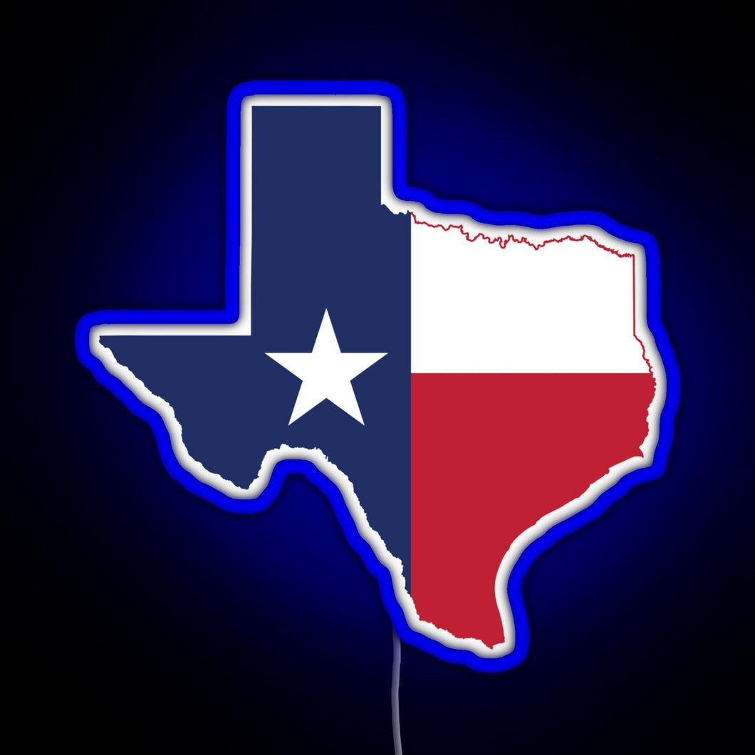 Texas RGB neon sign blue