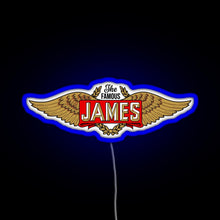 Charger l&#39;image dans la galerie, The James Motorcycles Wings RGB neon sign blue