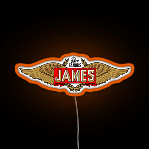 The James Motorcycles Wings RGB neon sign orange