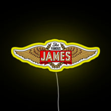 Charger l&#39;image dans la galerie, The James Motorcycles Wings RGB neon sign yellow