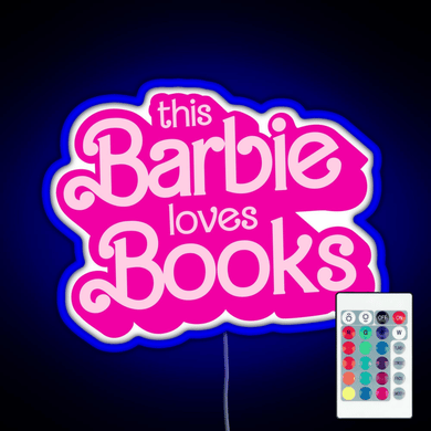 this barbie loves books RGB neon sign remote
