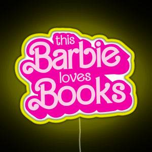 this barbie loves books RGB neon sign yellow