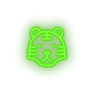green tiger led animal carnivore cartoon fauna tiger wild zoo neon factory