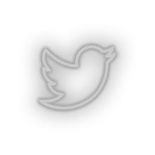 Charger l&#39;image dans la galerie, white twiter social network brand logo led neon factory