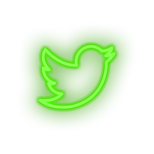Charger l&#39;image dans la galerie, green twiter social network brand logo led neon factory
