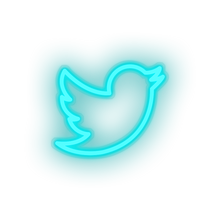 Charger l&#39;image dans la galerie, ice_blue twiter social network brand logo led neon factory