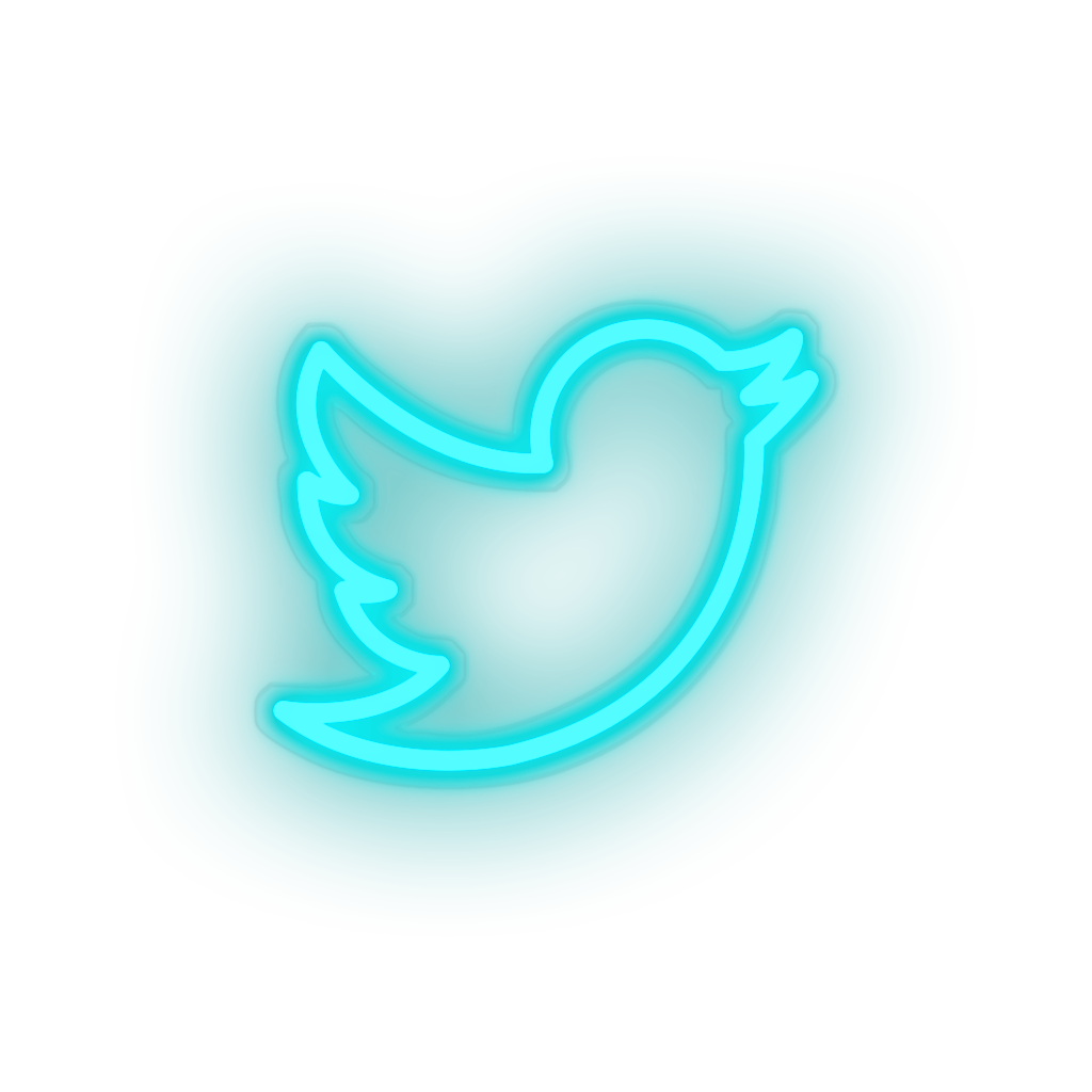 ice_blue twiter social network brand logo led neon factory