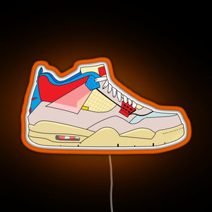 Union x Jordan 4 Guava ice RGB neon sign orange