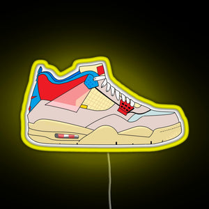 Union x Jordan 4 Guava ice RGB neon sign yellow