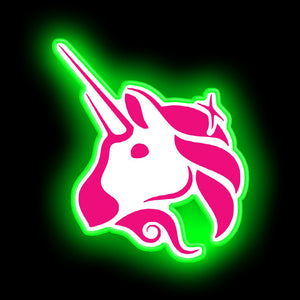 Uniswap Unicorn arc-en-ciel mignon signe de néon drôle