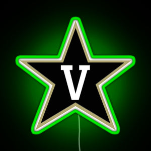 vanderbilt football FBS 3 RGB neon sign green