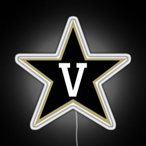 vanderbilt football FBS 3 RGB neon sign white 