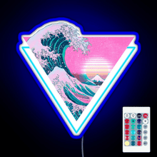 Charger l&#39;image dans la galerie, Vaporwave Aesthetic Great Wave Retro Triangle RGB neon sign remote