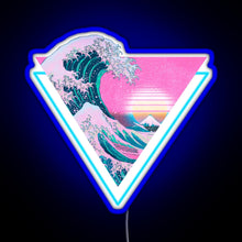 Charger l&#39;image dans la galerie, Vaporwave Aesthetic Great Wave Retro Triangle RGB neon sign blue