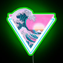 Charger l&#39;image dans la galerie, Vaporwave Aesthetic Great Wave Retro Triangle RGB neon sign green