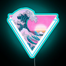 Charger l&#39;image dans la galerie, Vaporwave Aesthetic Great Wave Retro Triangle RGB neon sign lightblue 