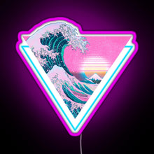 Charger l&#39;image dans la galerie, Vaporwave Aesthetic Great Wave Retro Triangle RGB neon sign  pink