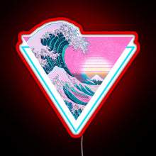 Charger l&#39;image dans la galerie, Vaporwave Aesthetic Great Wave Retro Triangle RGB neon sign red