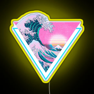 Vaporwave Aesthetic Great Wave Retro Triangle RGB neon sign yellow