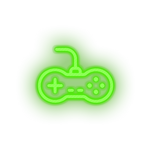 green video game controller led neon factory